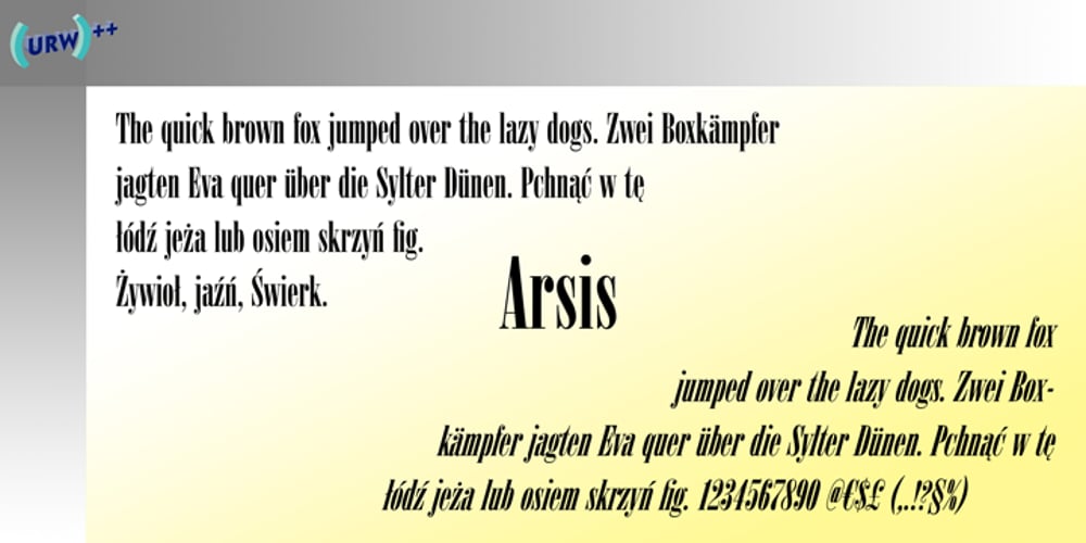 Arsis font
