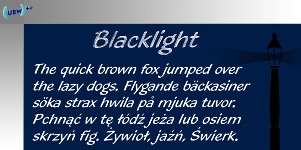 Blacklight font