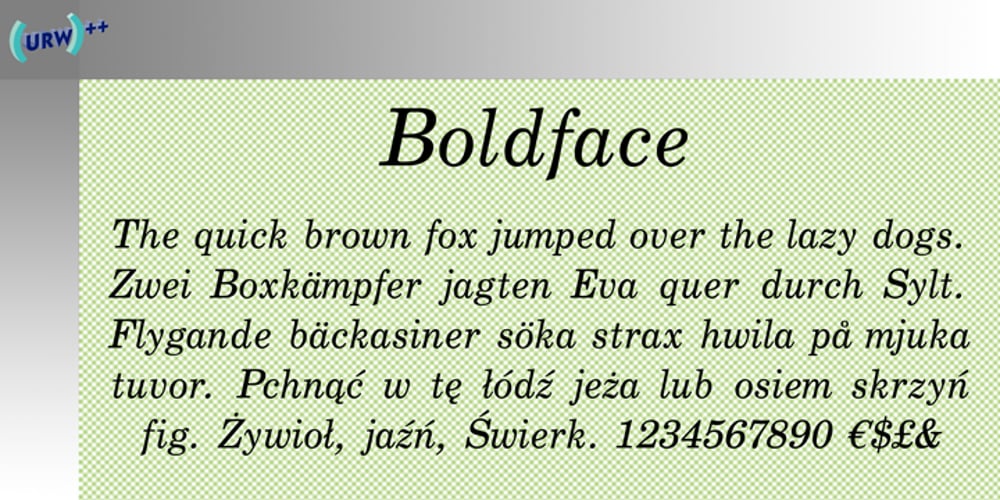 Boldface font