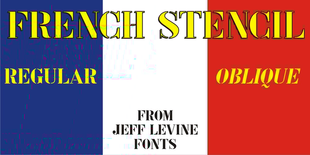 French Stencil JNL font