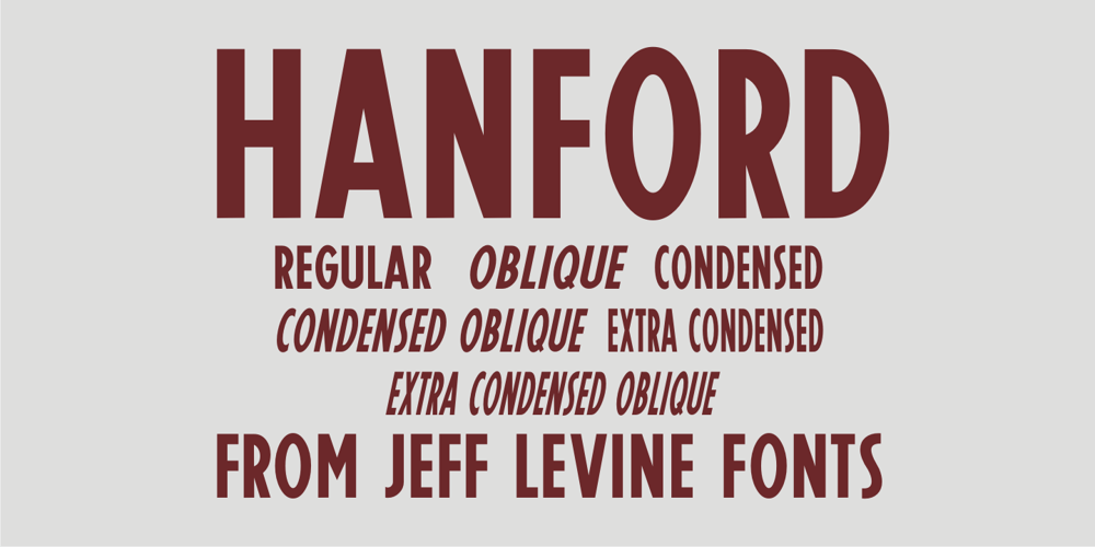 Hanford JNL font