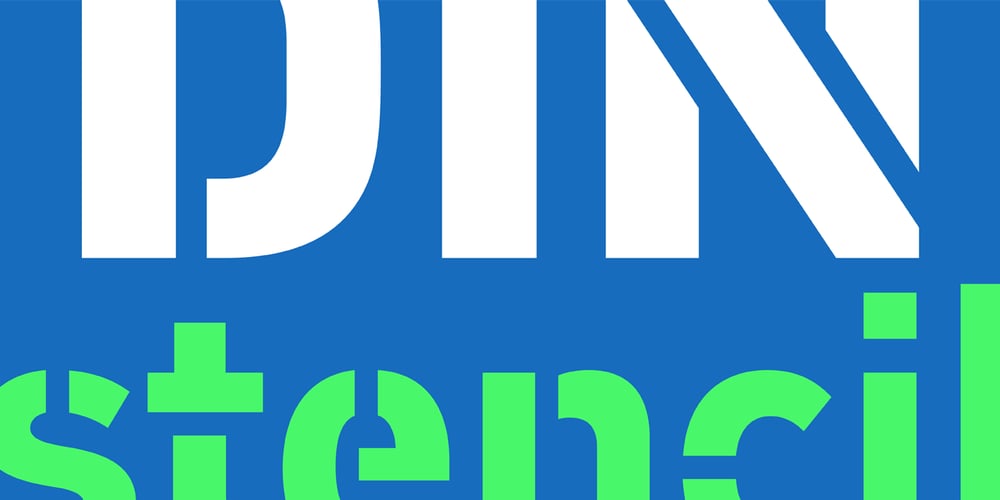 PF DIN Stencil B font