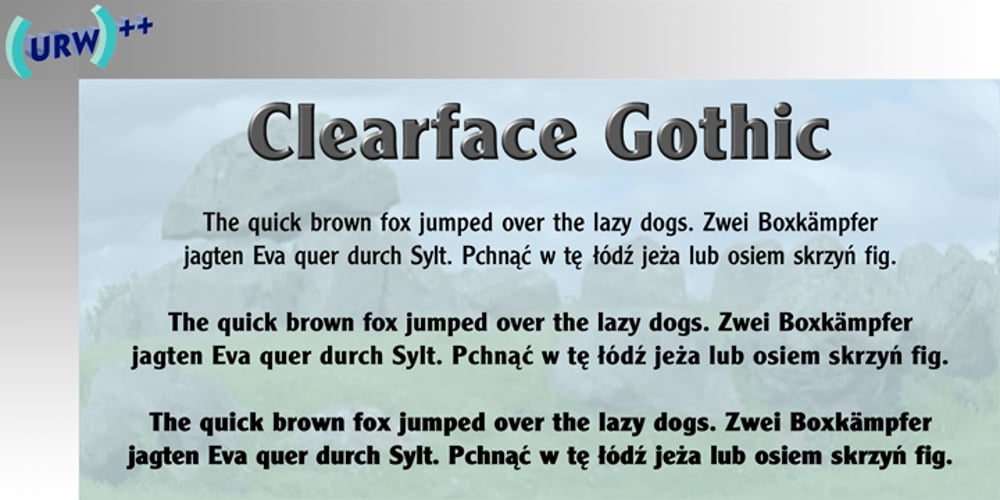 Clearface Gothic font