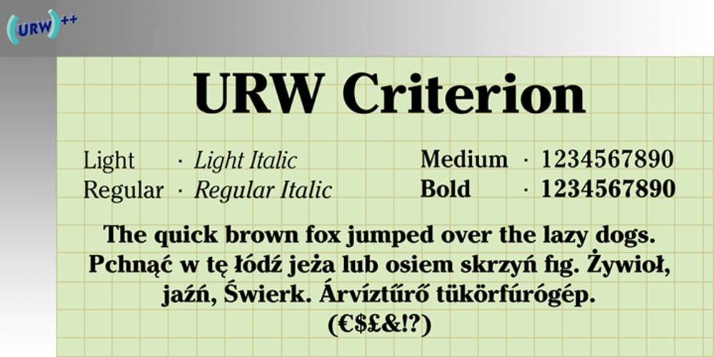 Criterion font