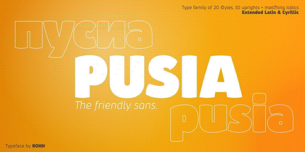 Pusia font