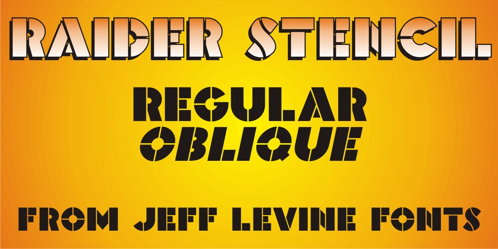 Raider Stencil JNL font