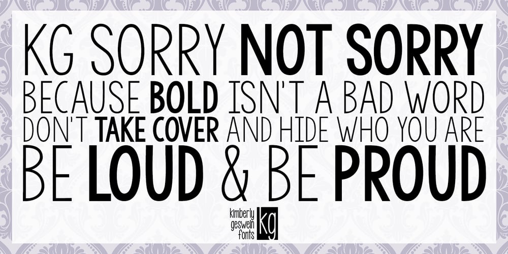 KG Sorry Not Sorry font