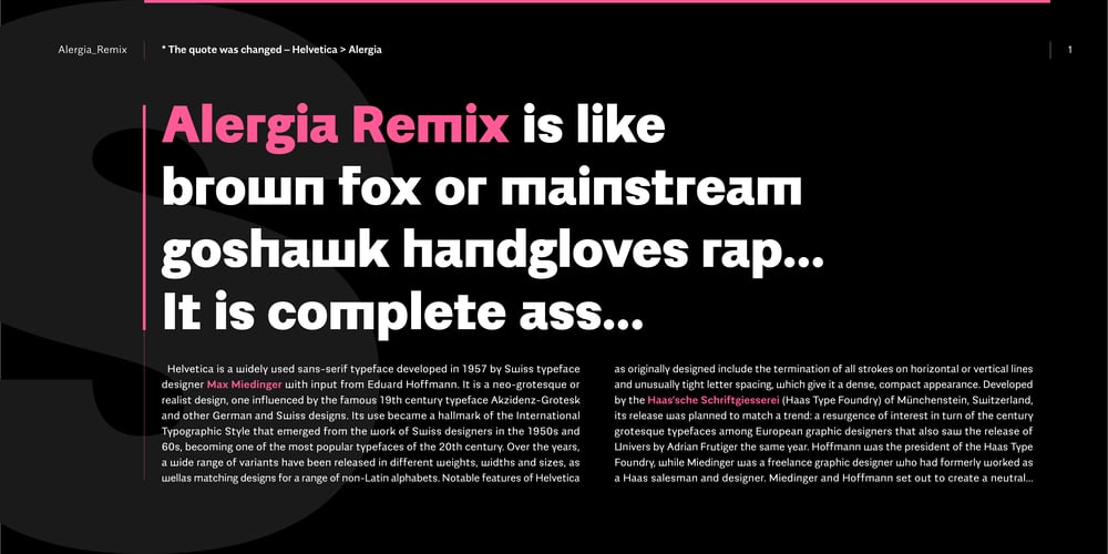Alergia Remix font