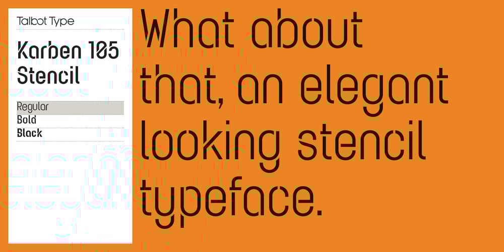 Karben 105 Stencil font