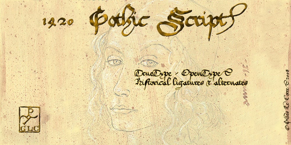 1420 Gothic Script font