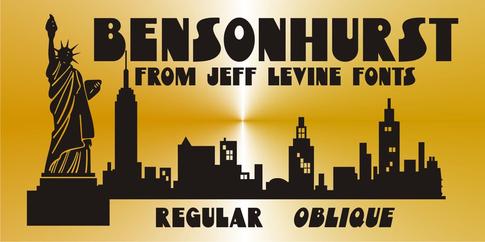 Bensonhurst JNL font