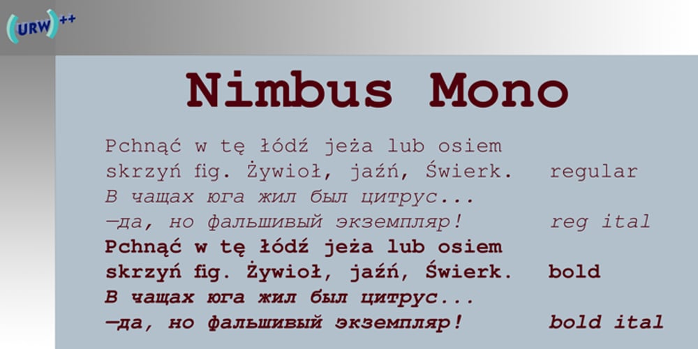Nimbus Mono font