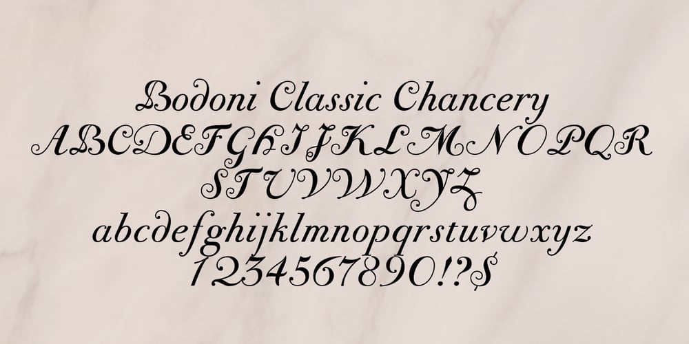 Bodoni Classic Chancery font