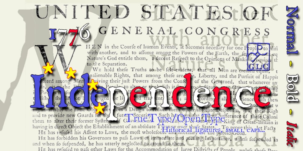 1776 Independence font