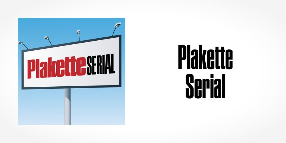 Plakette Serial font