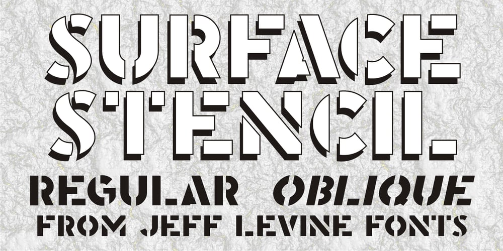 Surface Stencil JNL font