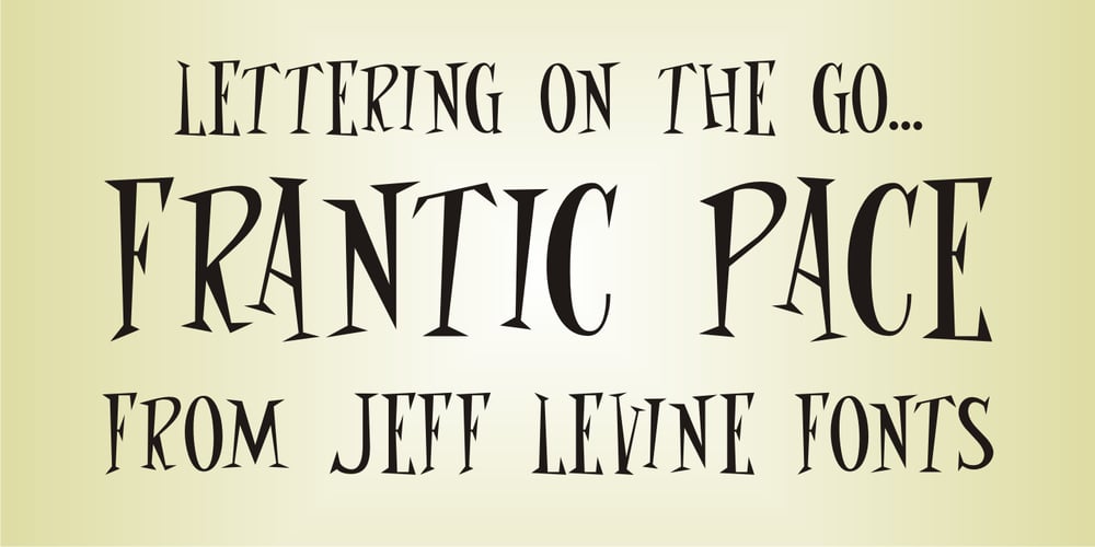 Frantic Pace JNL font