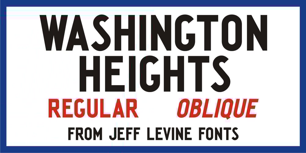 Washington Heights JNL font