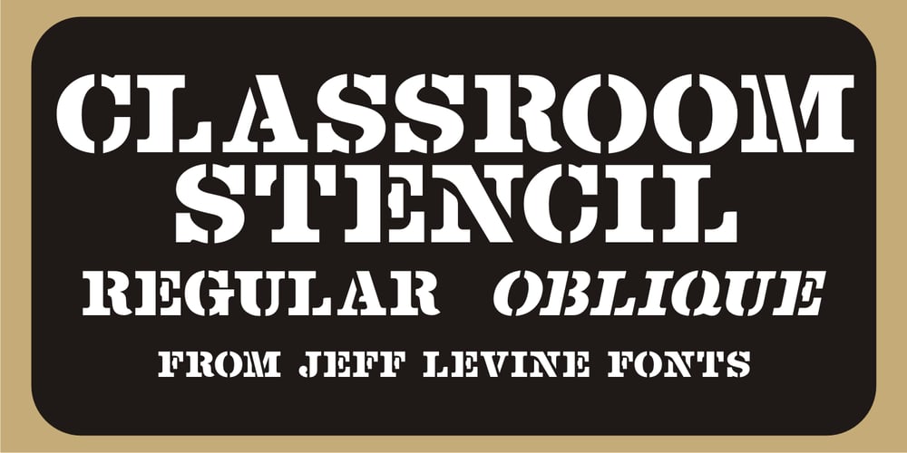 Classroom Stencil JNL font