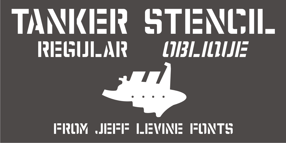 Tanker Stencil JNL font