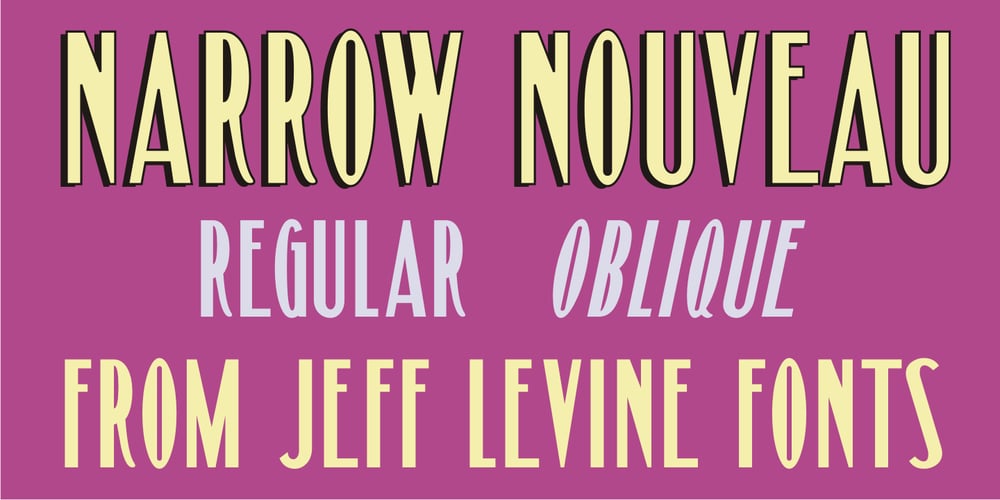 Narrow Nouveau JNL font