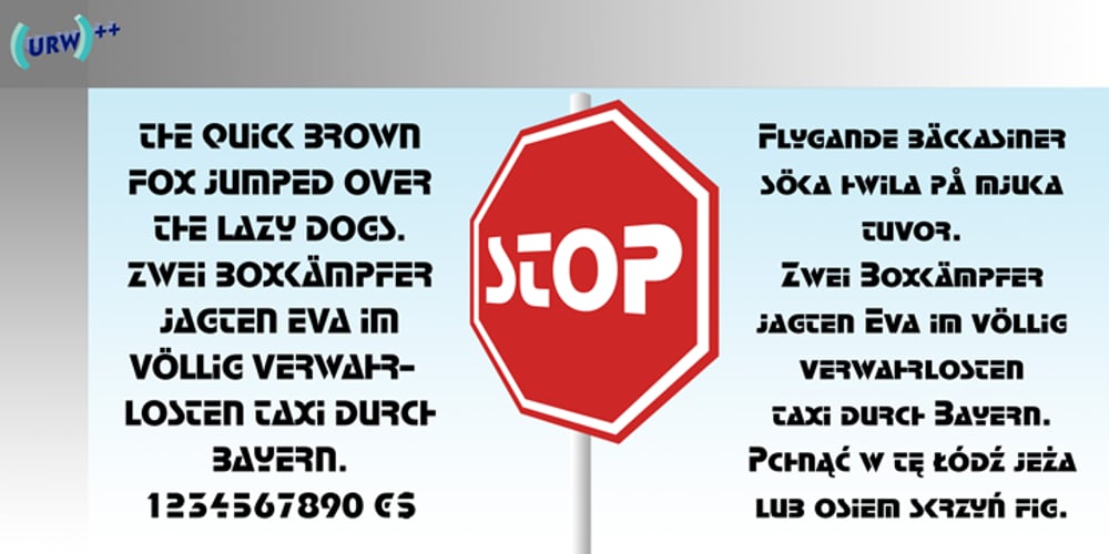 Stop font