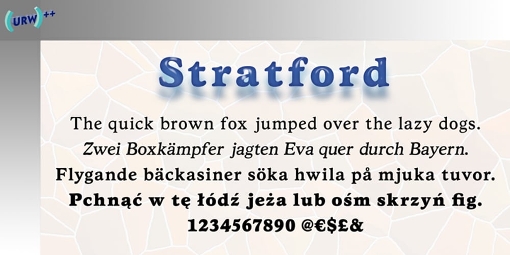 Stratford font