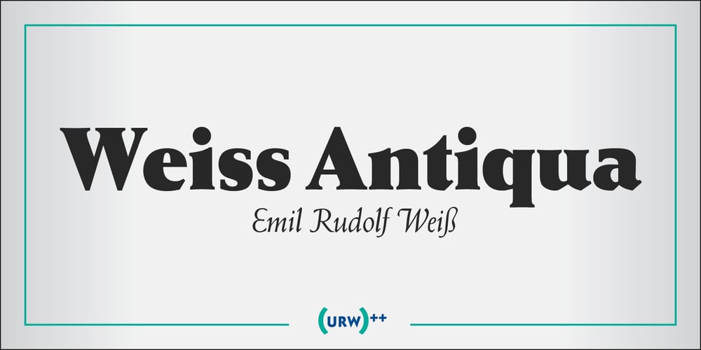 Weiss Antiqua font
