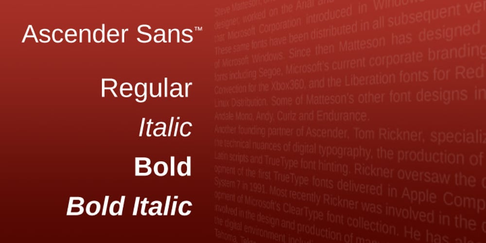 Ascender Sans font