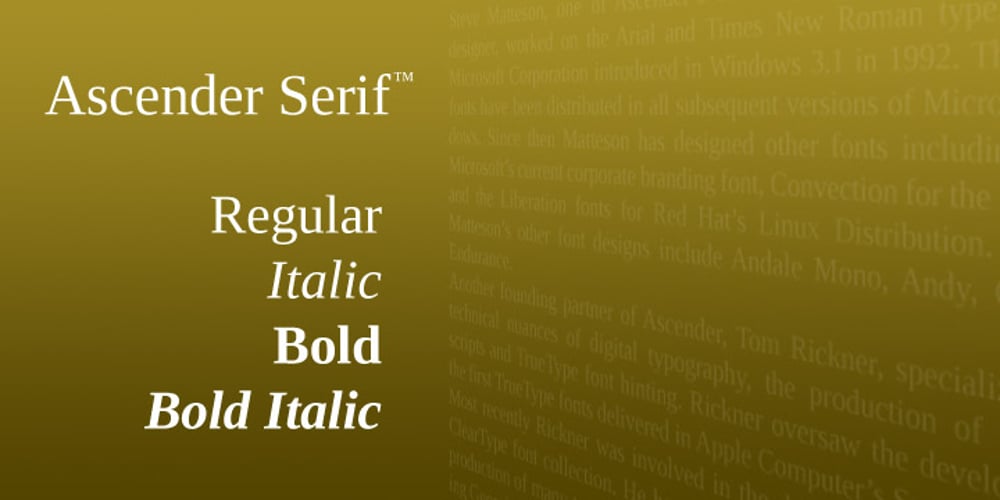 Ascender Serif font