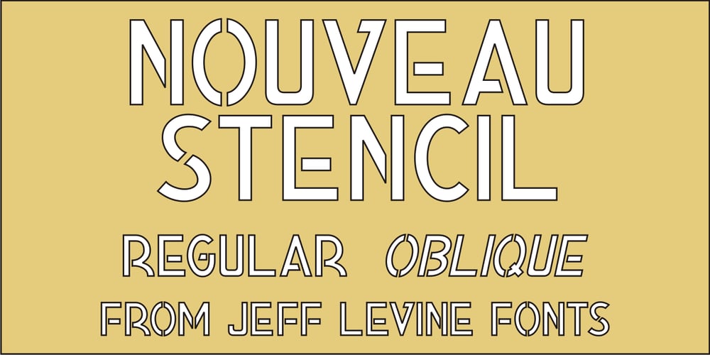 Nouveau Stencil JNL font