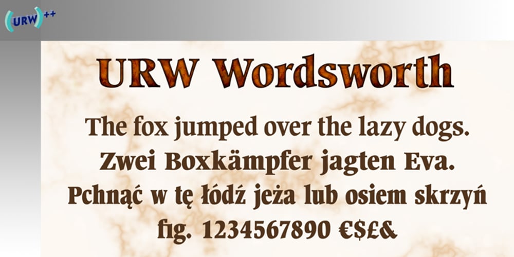 Wordsworth font