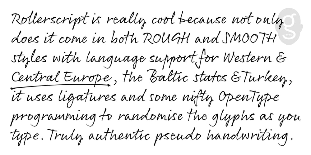 Rollerscript font