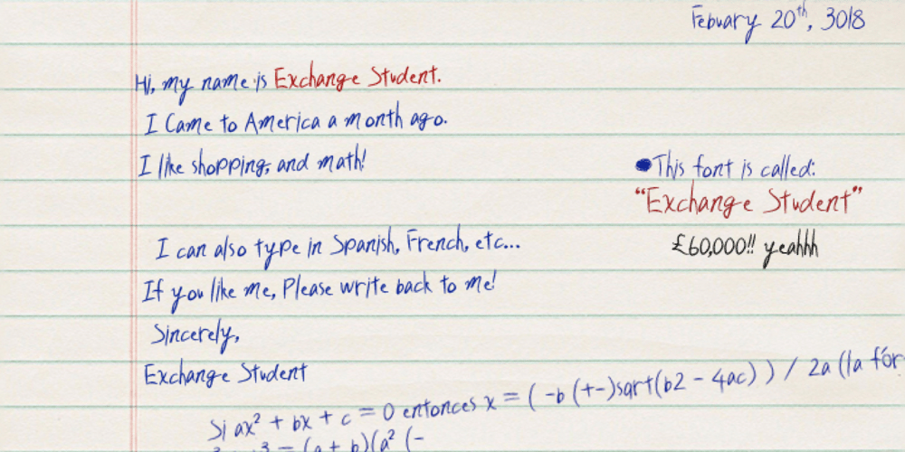 Exchange Student font