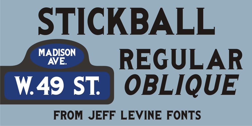 Stickball JNL font