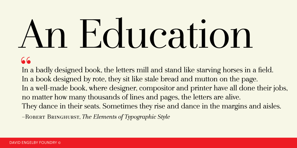 An Education font
