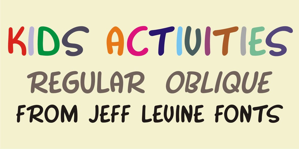 Kids Activities JNL font