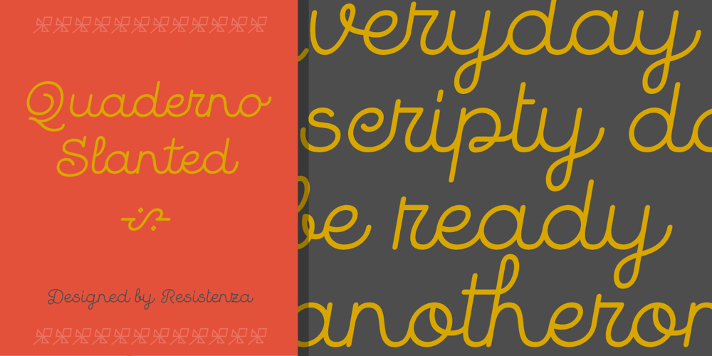 Quaderno Slanted font