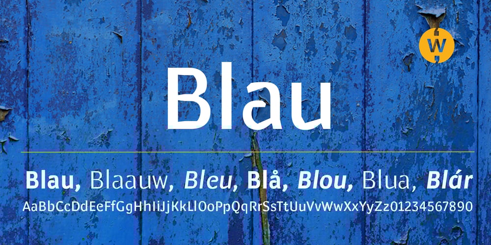 Blau font