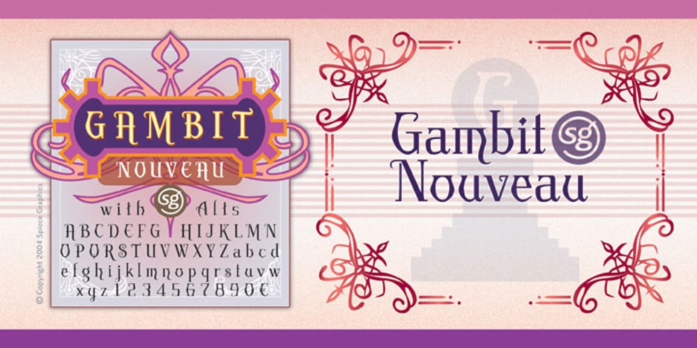 Gambit Nouveau SG font
