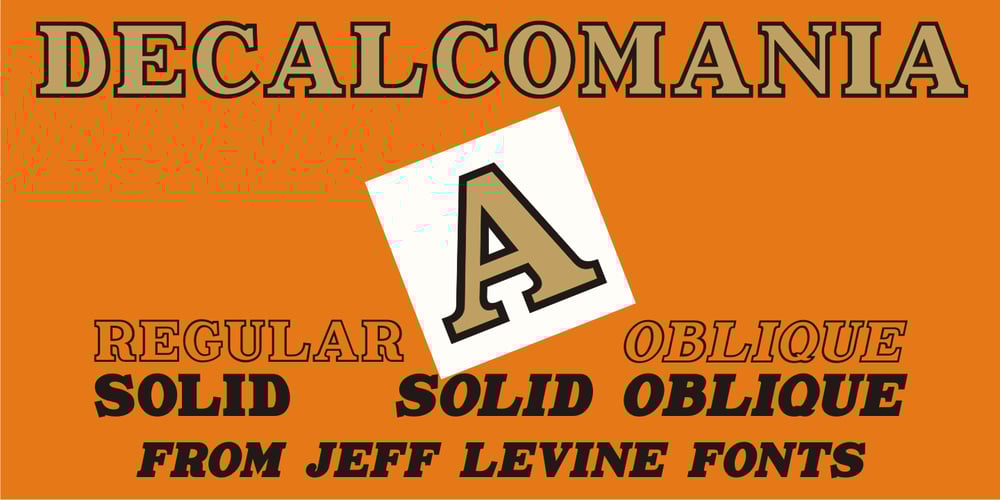 Decalcomania JNL font