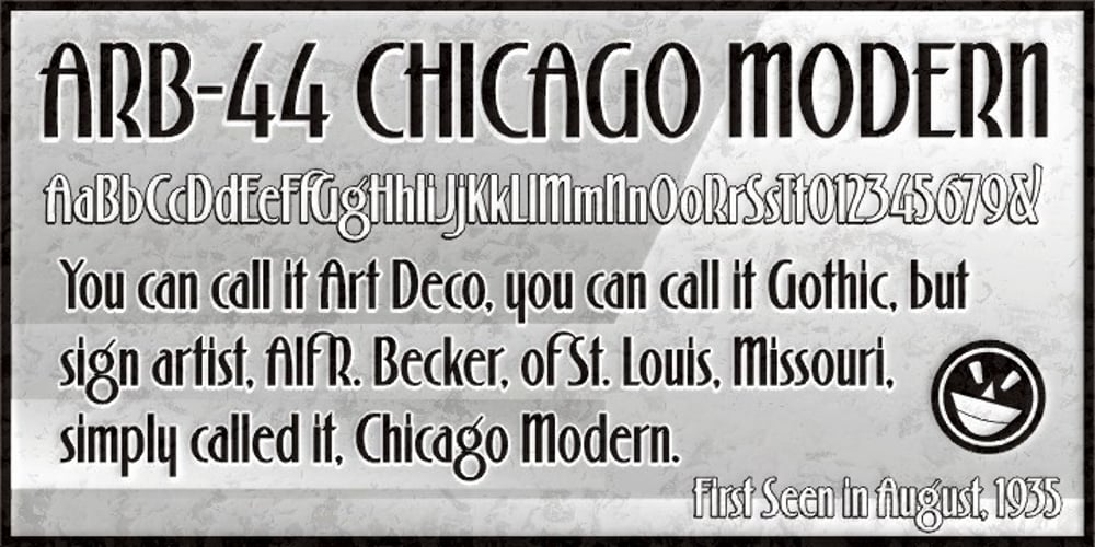 ARB 44 Chicago Modern font
