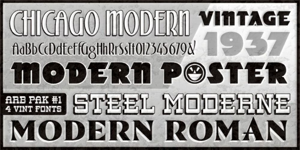ARB 93 Steel Moderne font