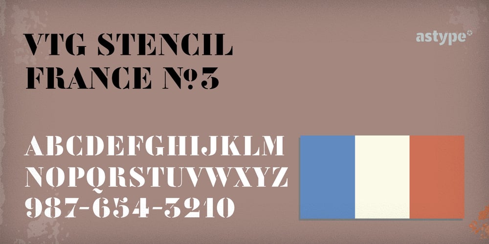 Vtg Stencil France No3 font