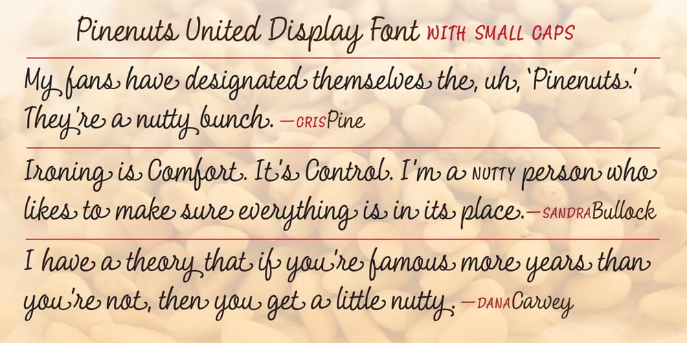 Pine Nuts United font