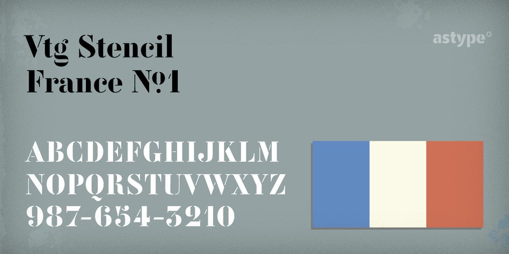 Vtg Stencil France No1 font