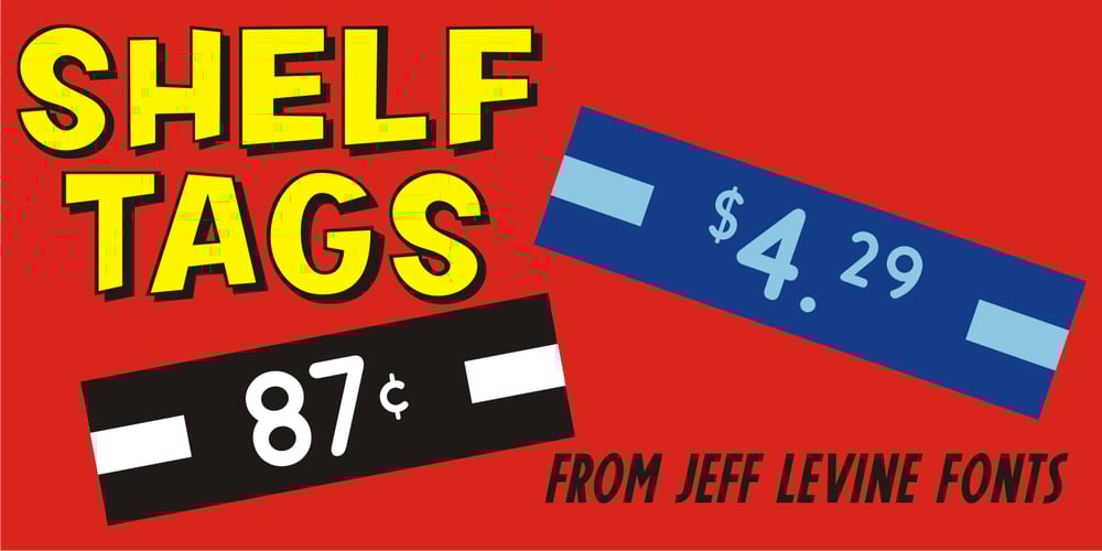 Shelf Tags JNL font