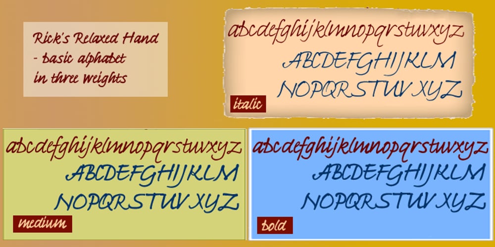 Ricks Relaxed Hand font