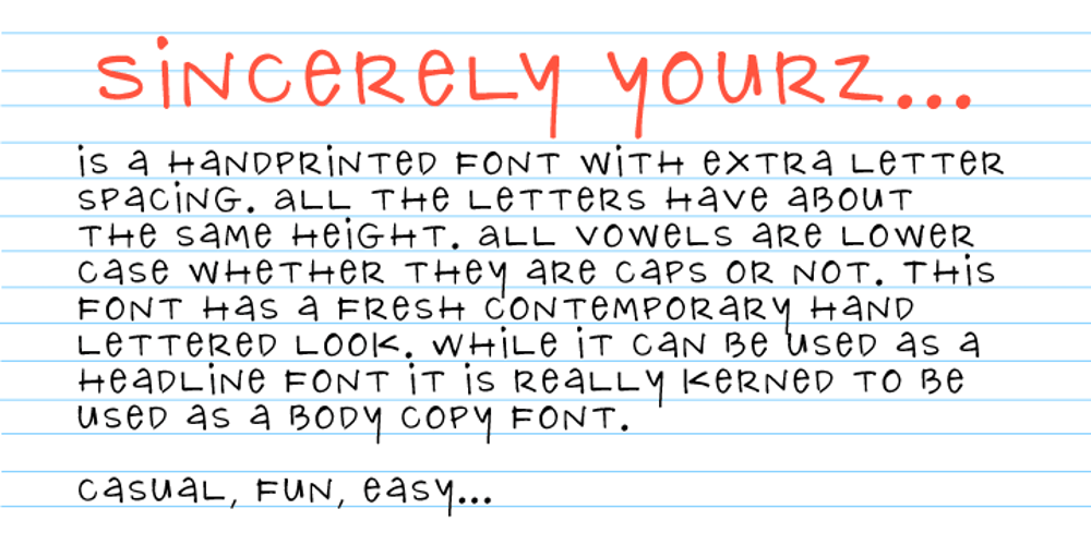 Sincerely Yourz font