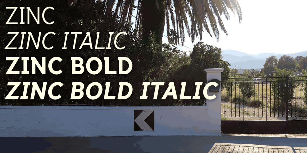 Zinc font